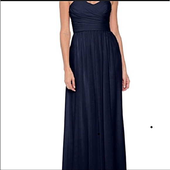 Monique Lhullier Bridesmaids navy strapless gown 0 - Picture 2 of 8